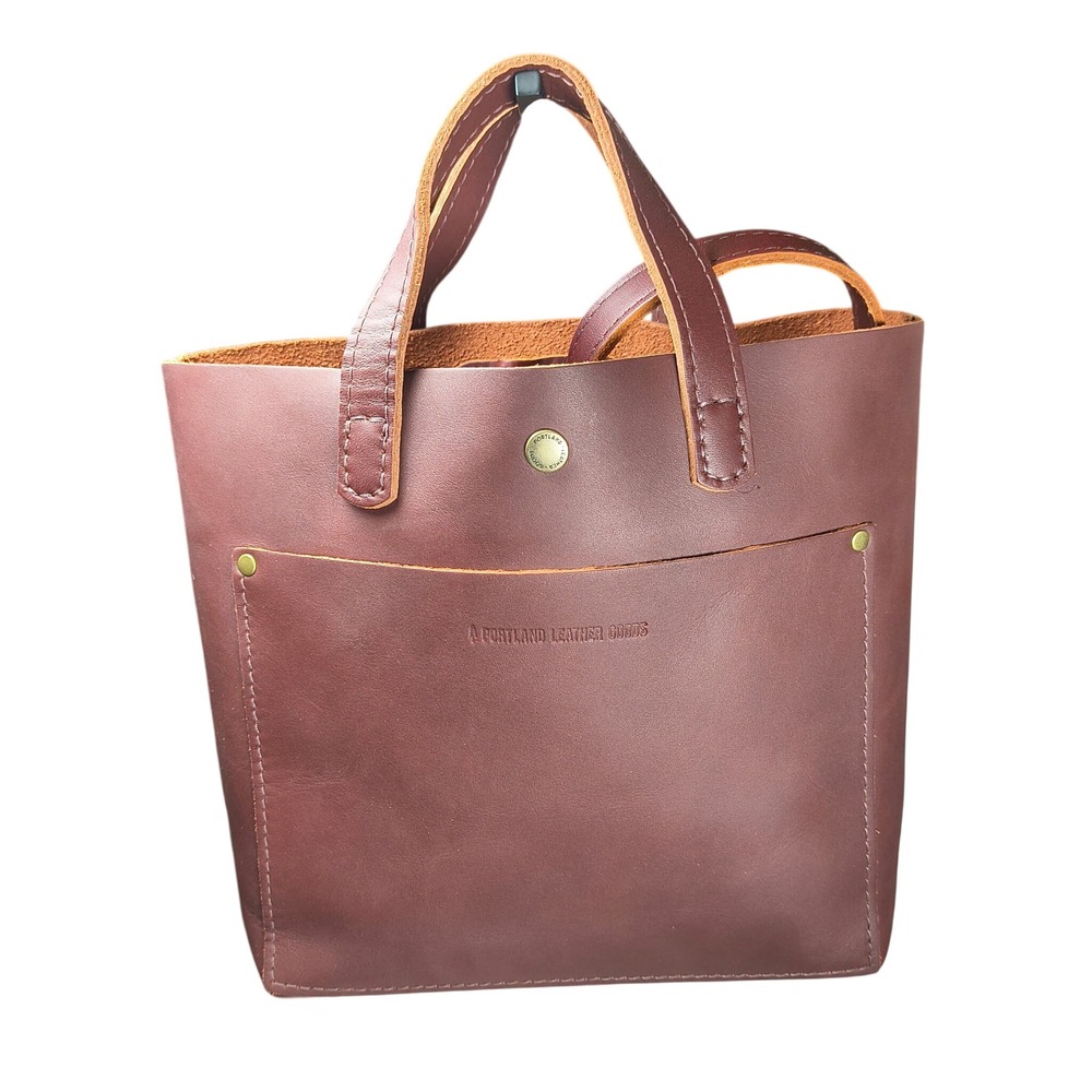 Portland Leather Goods Crossbody Tote Brown Leather Purse Bag New